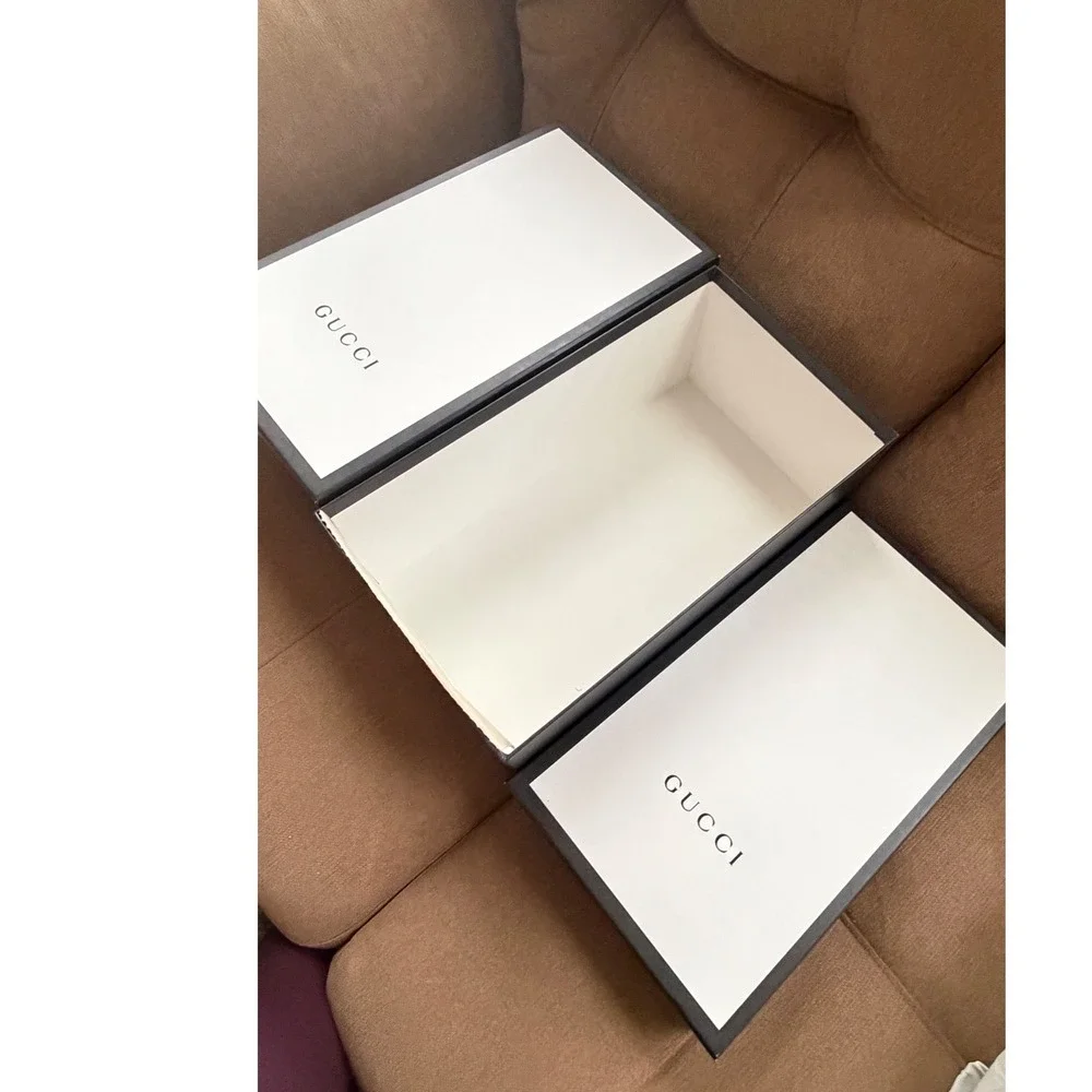 Gucci Set of 2 Large Shoe Boxes and 4 White Logo Dust Bags Luxury‎ Storage